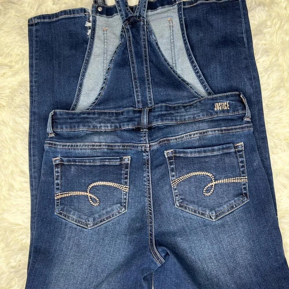 Justice Blue Jumpsuit with Distressed Details